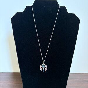 AOBOCO Sterling Silver Celtic Crescent Moon  Pendant Irish Good Luck Necklace